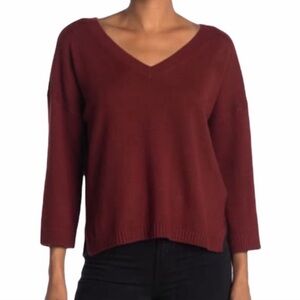 Madewell Women's V-Neck Sweater - Rich Burgundy